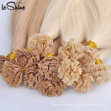 Kératine mongole russe I Tip U Tip Extension de cheveux à pointe plate Humain 100% Remy